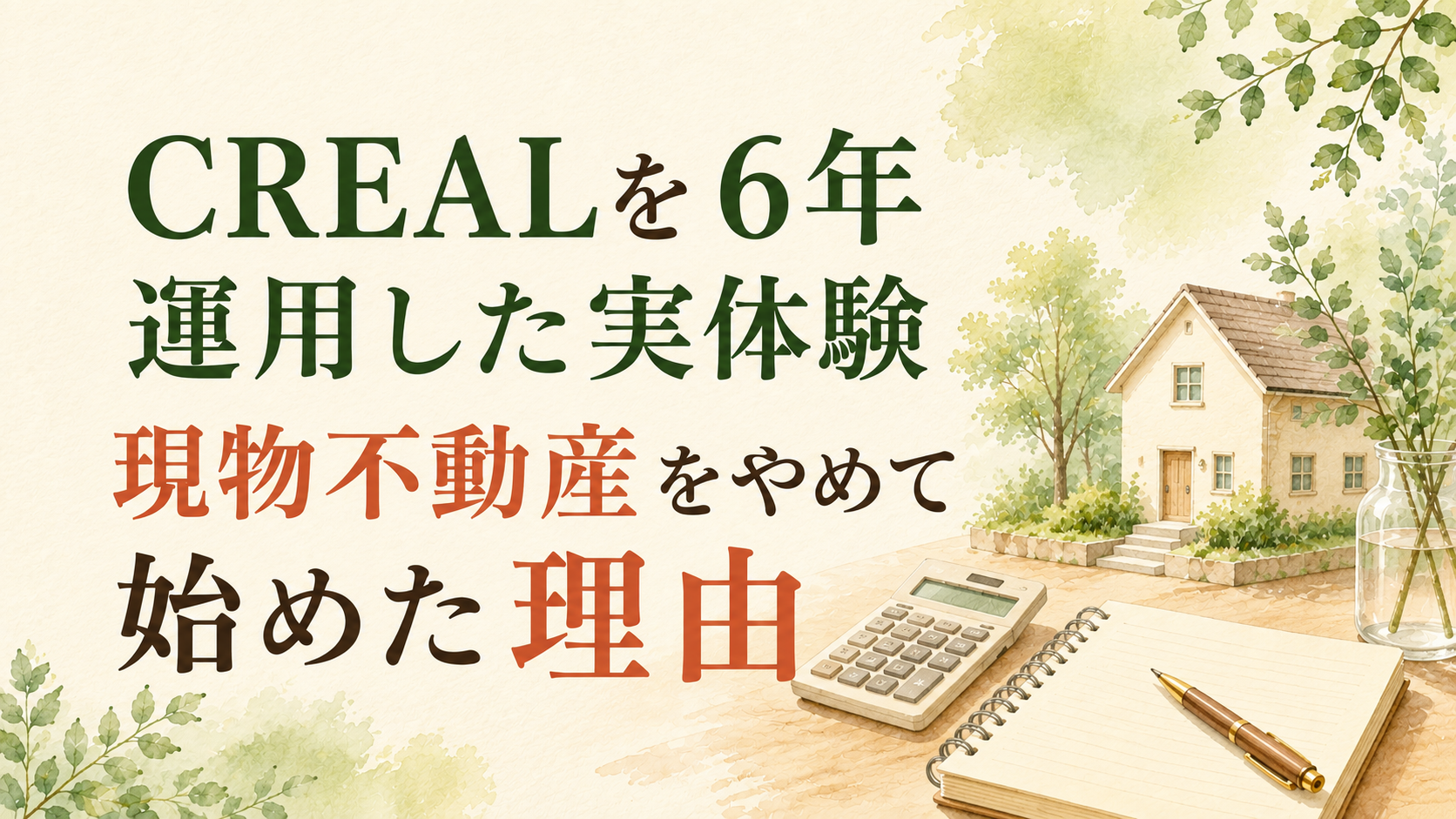 CREALを6年運用した実体験｜現物不動産をやめて始めた理由