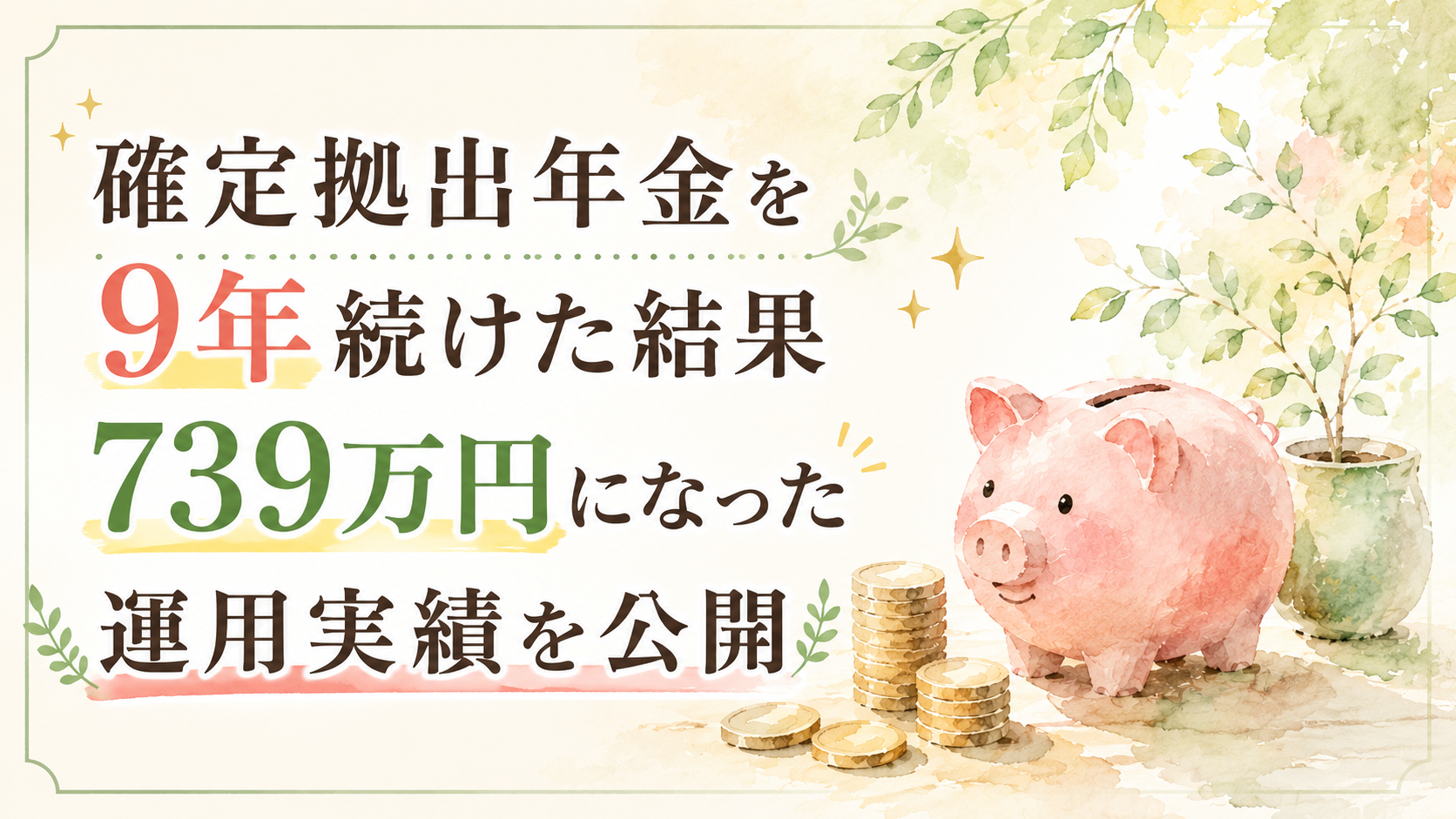 確定拠出年金を9年続けた結果｜739万円になった運用実績を公開