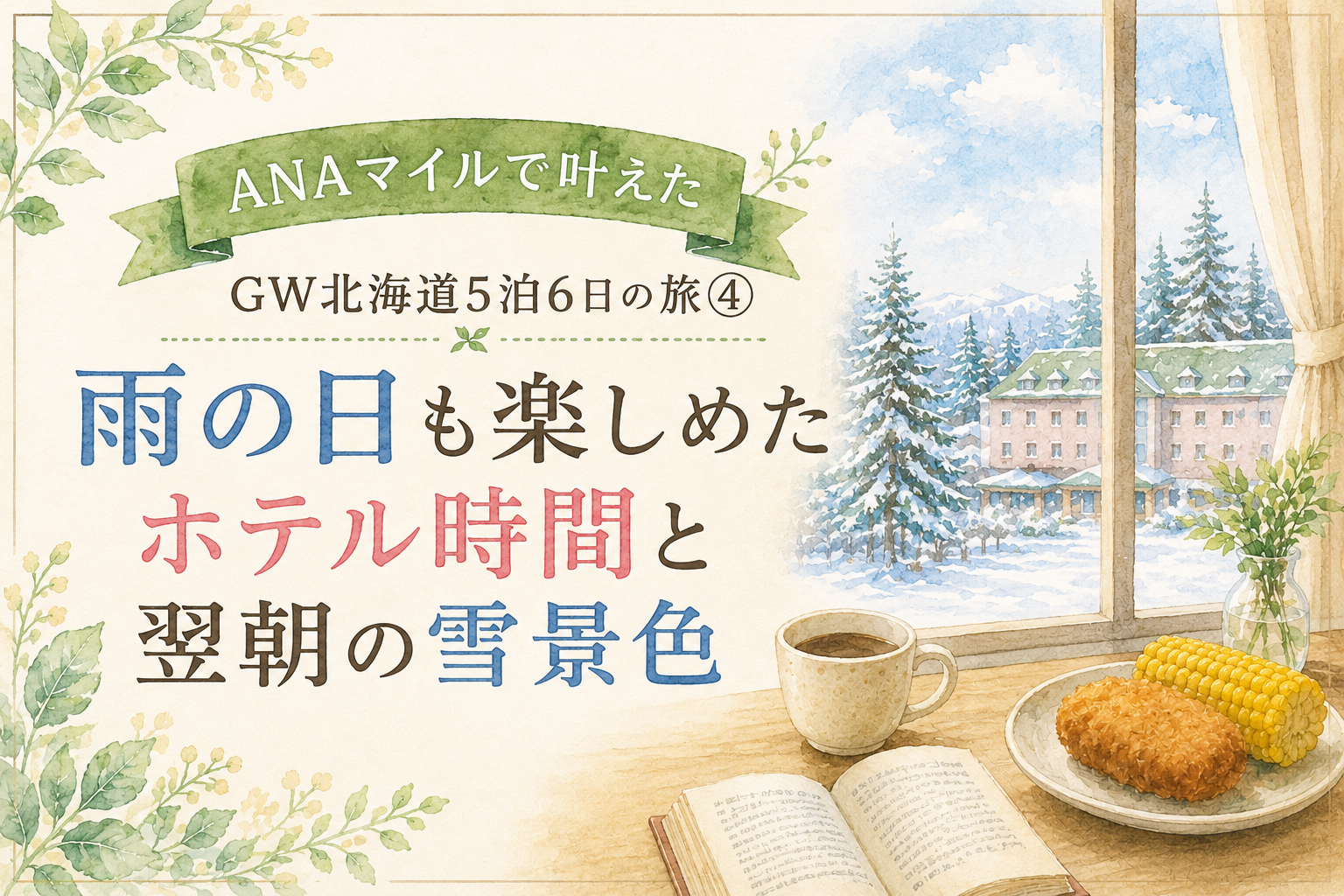 ANAマイルで叶えたGW北海道5泊6日の旅④｜雨の日も楽しめたホテル時間と翌朝の雪景色