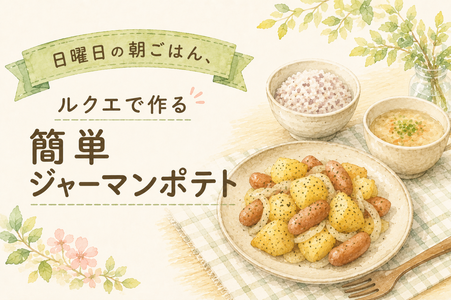 日曜日の朝ごはん。ルクエで作る簡単ジャーマンポテト
