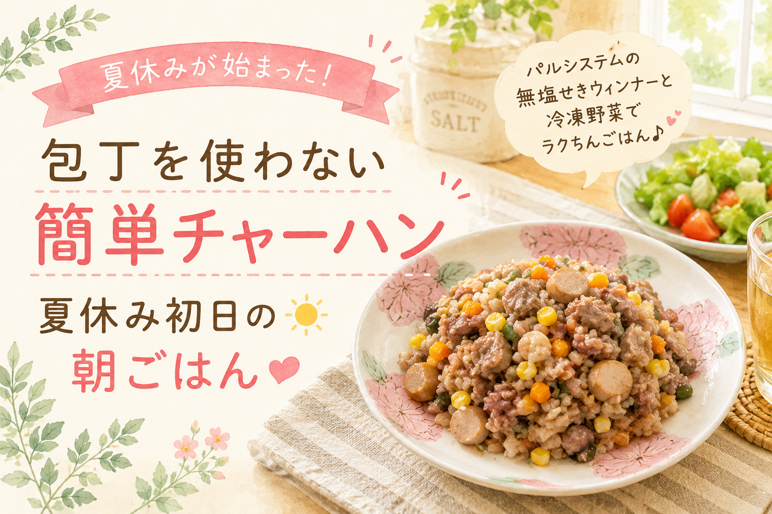包丁を使わない簡単チャーハン｜夏休み初日の朝ごはん