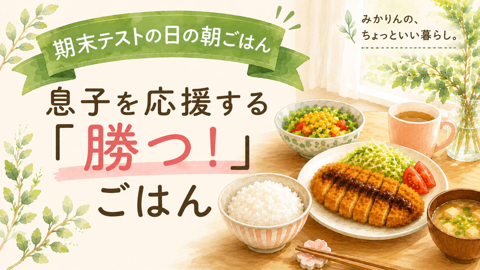 期末テストの日の朝ごはん｜息子を応援する「勝つ！」ごはん