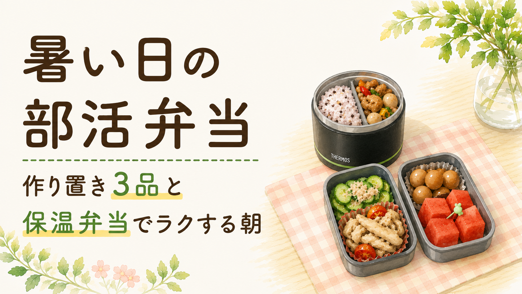 暑い日の部活弁当｜作り置き3品でラクする朝