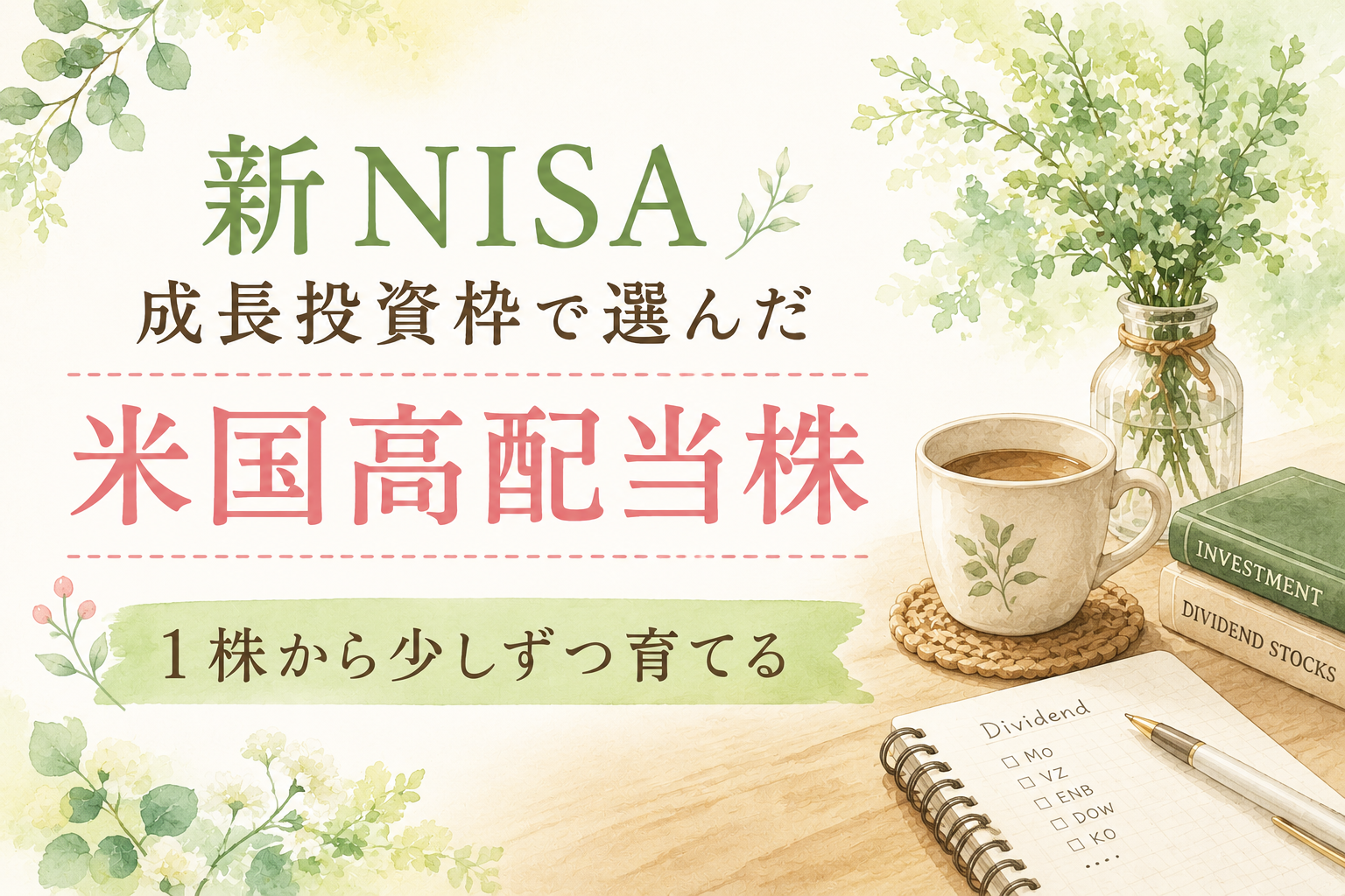 新NISA成長投資枠で選んだ米国高配当株｜1株から少しずつ育てる