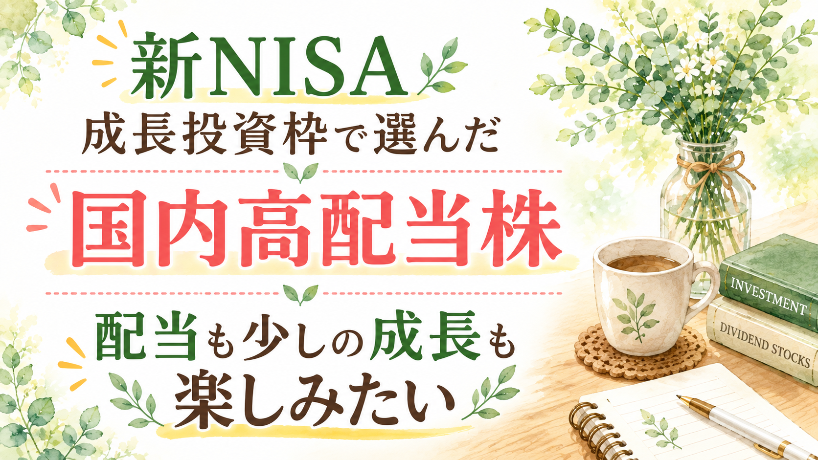新NISA成長投資枠で選んだ国内高配当株｜配当も少しの成長も楽しみたい