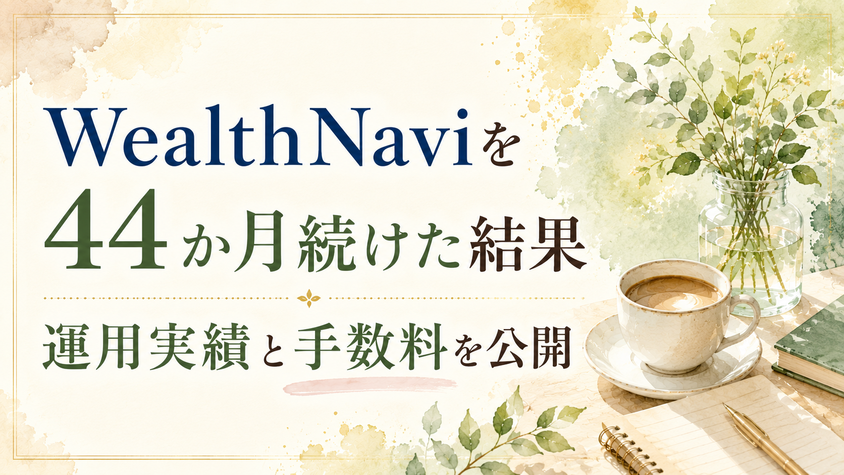 WealthNaviを44か月続けた結果｜運用実績と手数料を公開