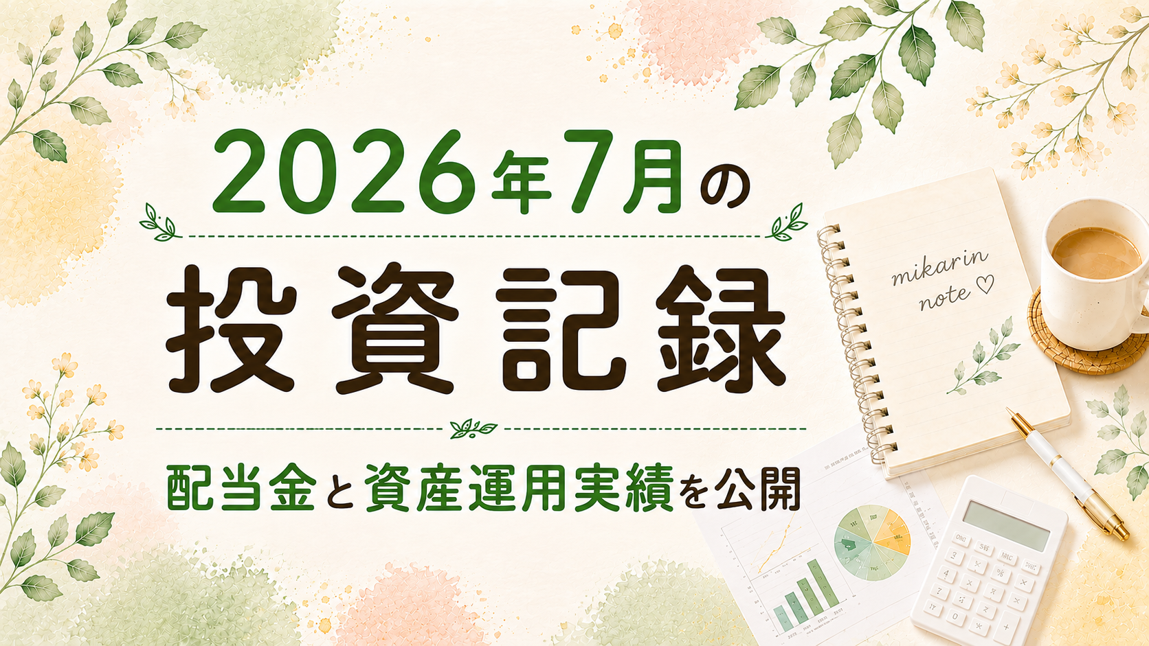 2026年7月の投資記録｜配当金と資産運用実績を公開