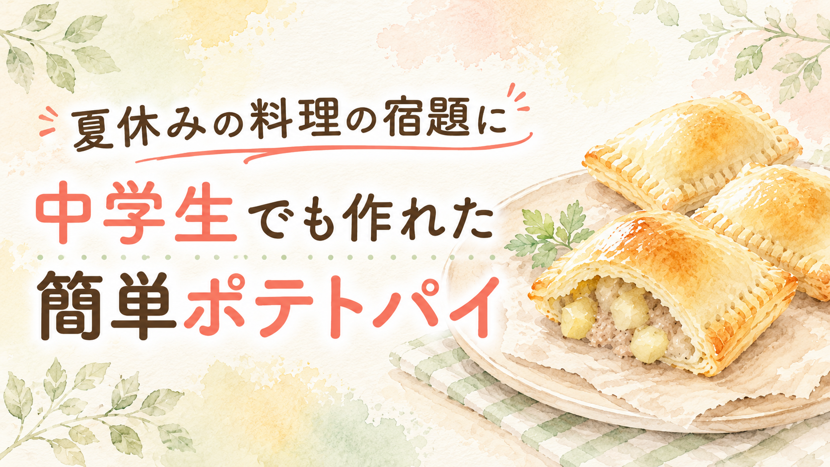夏休みの料理の宿題に｜中学生でも作れた簡単ポテトパイ