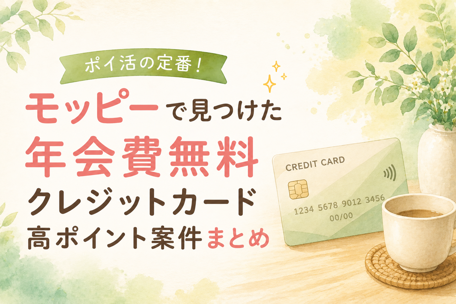 モッピーの年会費無料クレジットカード案件まとめ