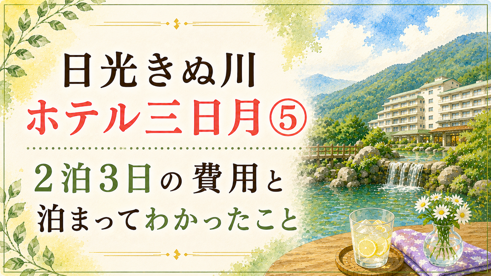 日光きぬ川ホテル三日月⑤｜2泊3日の費用と泊まってわかったこと