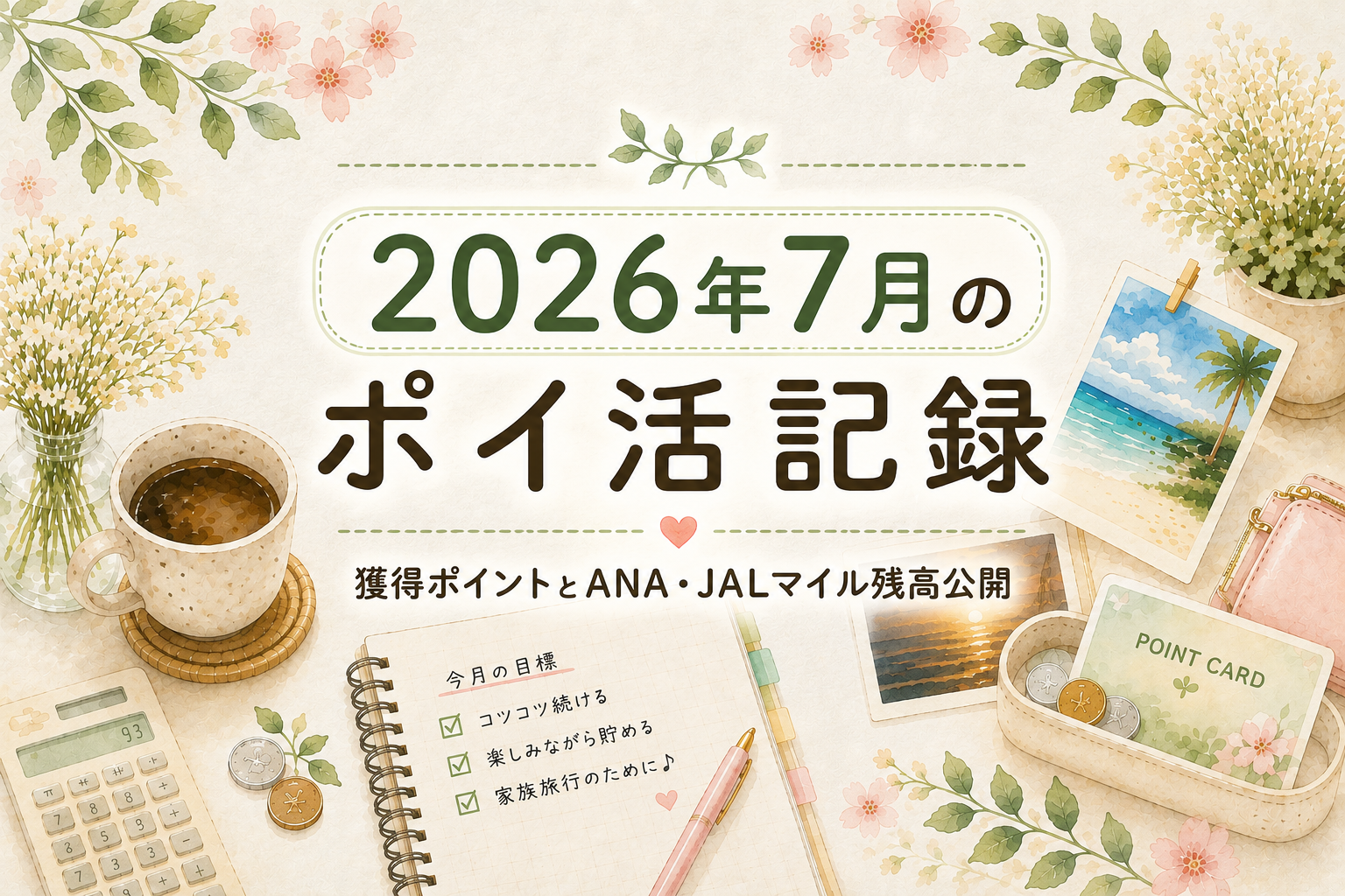 2026年7月のポイ活記録｜獲得ポイントとANA・JALマイル残高公開