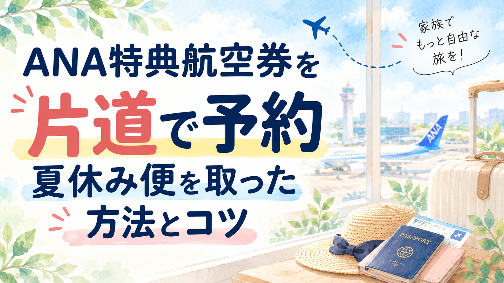 ANA特典航空券を片道で予約｜夏休み便を取った方法とコツ