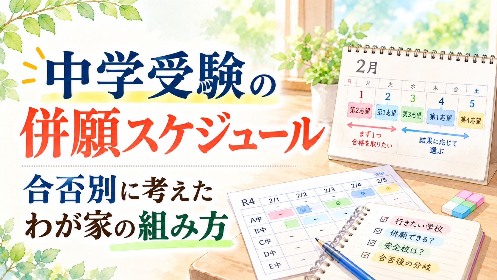 中学受験の併願スケジュール｜合否別に考えたわが家の組み方